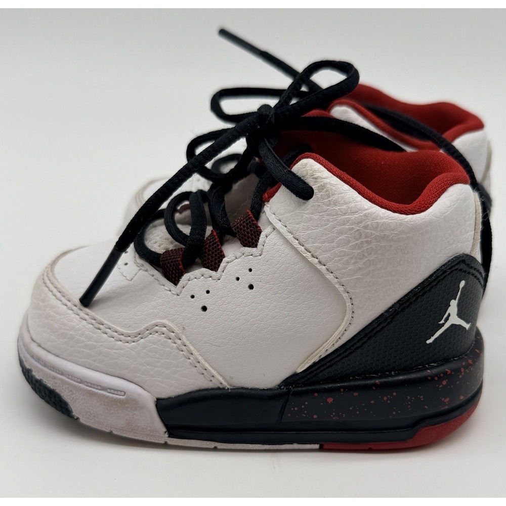 Air Jordan Flight Toddler Sneakers Shoes Size 4C White Black Mid Top Lace Up‎